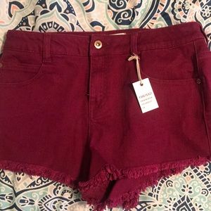 Burgundy forever 21 shorts